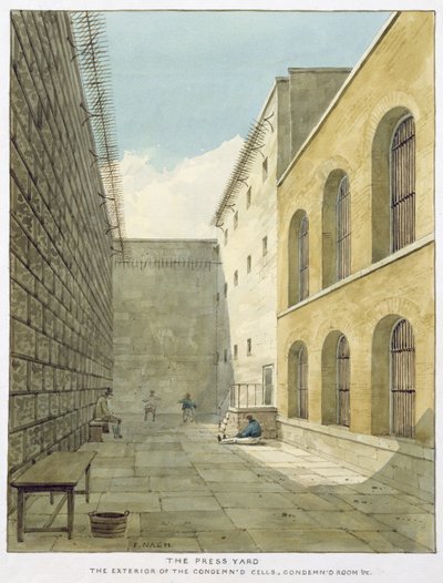 The Press Yard, Newgate Prison by Frederick Nash